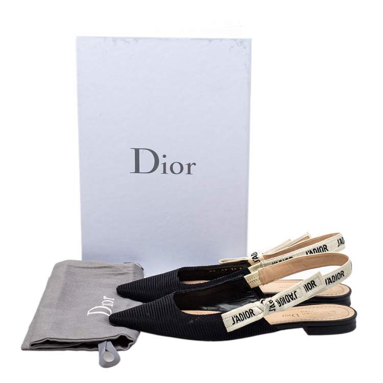 Pre Owned Dior Black Canvas J'adior Slingback Sandals Size 39