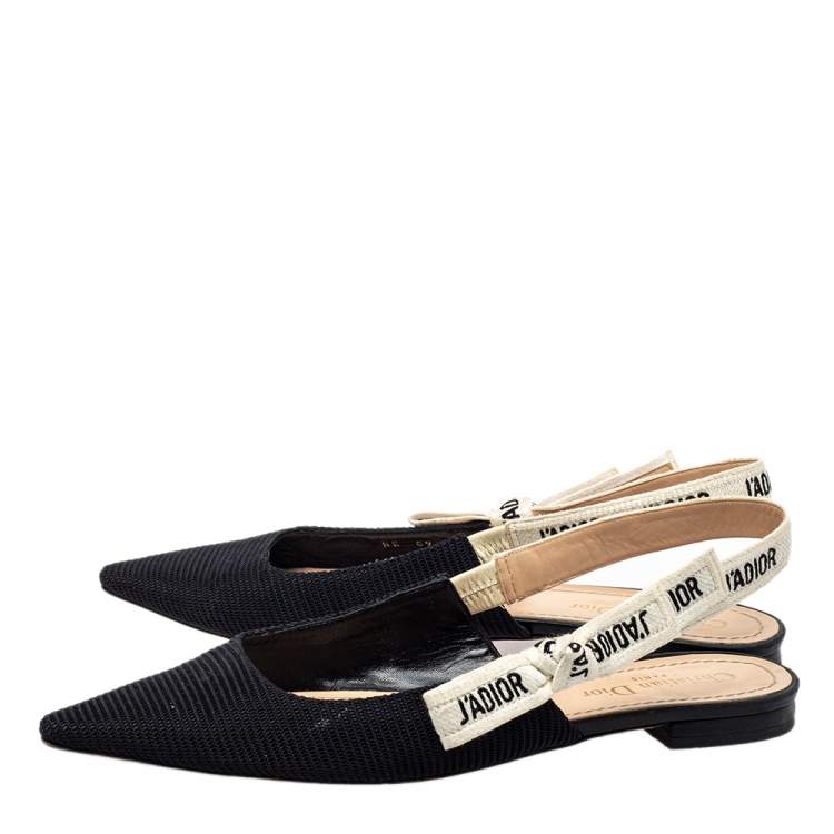 Pre Owned Dior Black Canvas J'adior Slingback Sandals Size 39