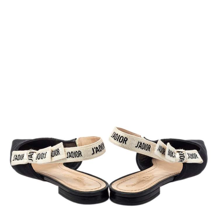 Pre Owned Dior Black Canvas J'adior Slingback Sandals Size 39
