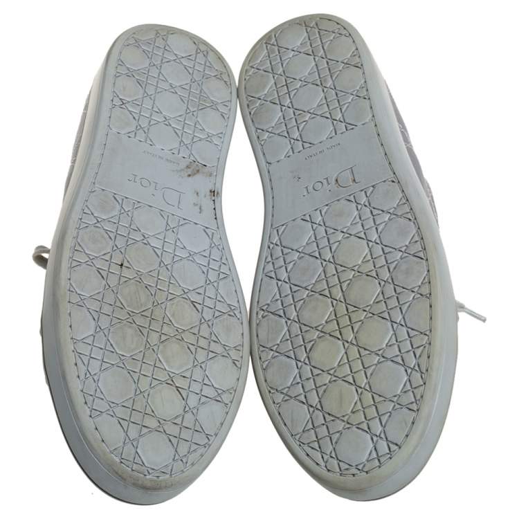 Pre Owned Dior Grey Satin Cap Toe Low Top Sneakers Size 39
