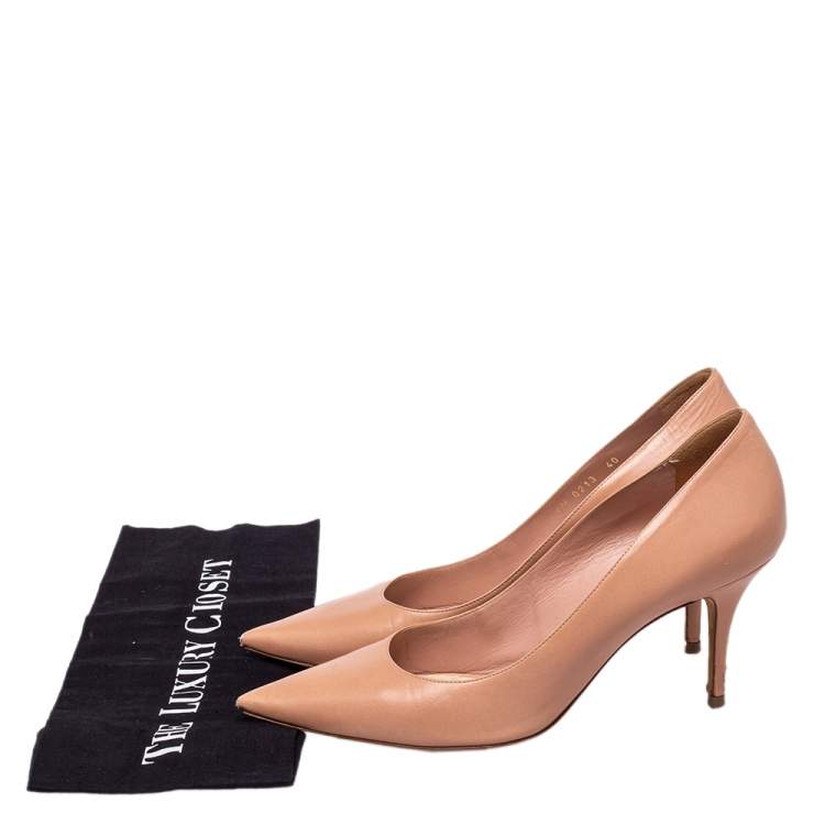 Pre Owned Dior Beige Leather Pointed Toe Pumps Size 40