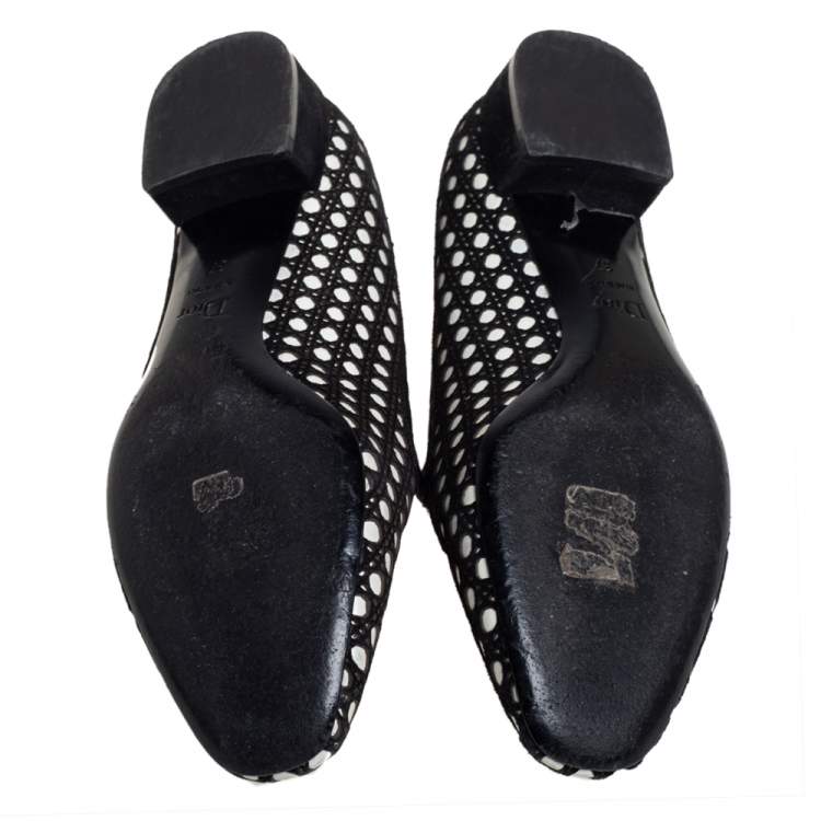 Pre Owned Dior Black/White Suede And Leather Slip On Loafers Size 37 