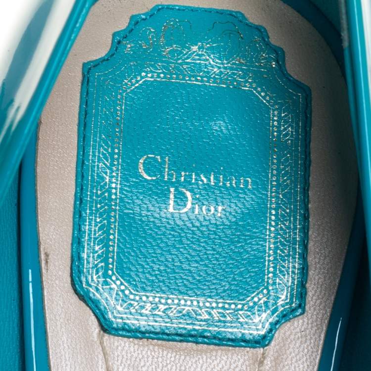 Pre Owned Dior Blue Patent Leather Miss Dior  Pumps Size 39