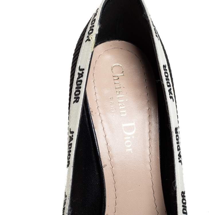 Pre Owned Dior Black/White Fabric J'Adior Pumps Size 37