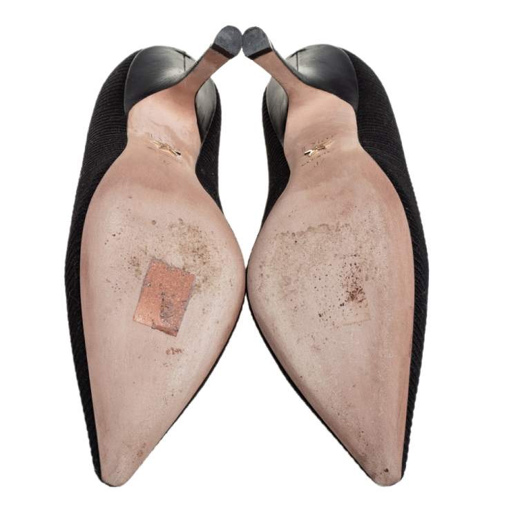 Pre Owned Dior Black/White Fabric J'Adior Pumps Size 37