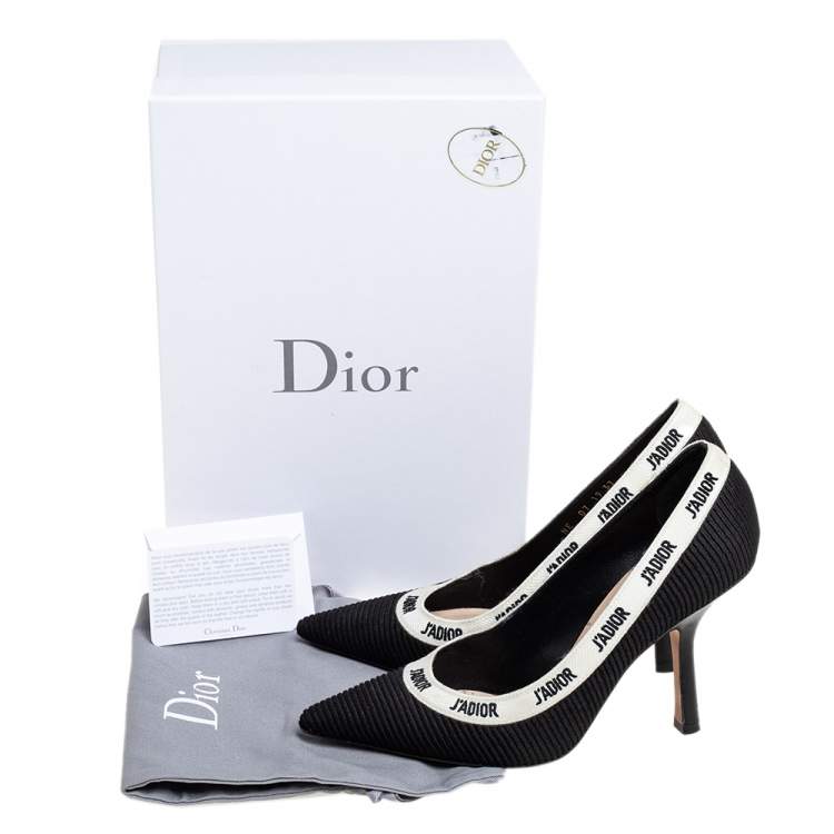 Pre Owned Dior Black/White Fabric J'Adior Pumps Size 37