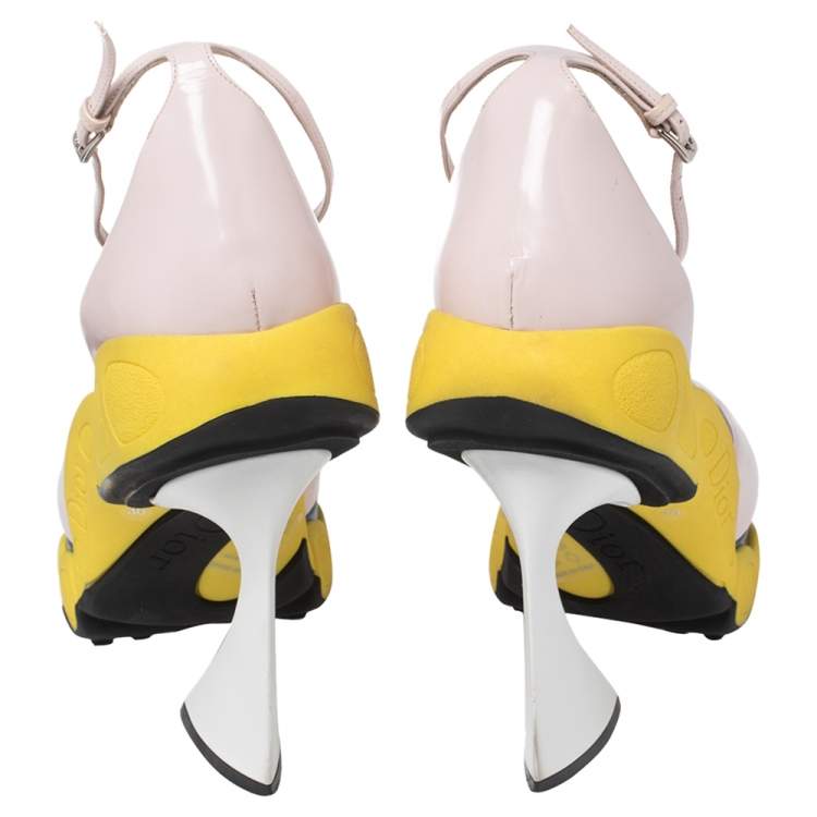 Pre Owned Dior Multicolor Leather D'orsay Ankle Strap Platform Pumps Size 40