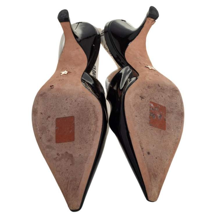 Pre Owned Dior Black Patent Leather J'Adior Slingback Sandals Size 40
