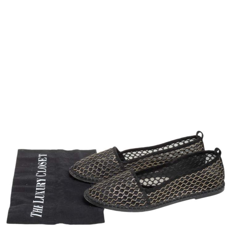 Pre Owned Dior Black Mesh And Suede Nicely D Espadrilles Size 39