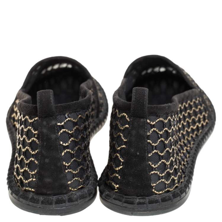 Pre Owned Dior Black Mesh And Suede Nicely D Espadrilles Size 39