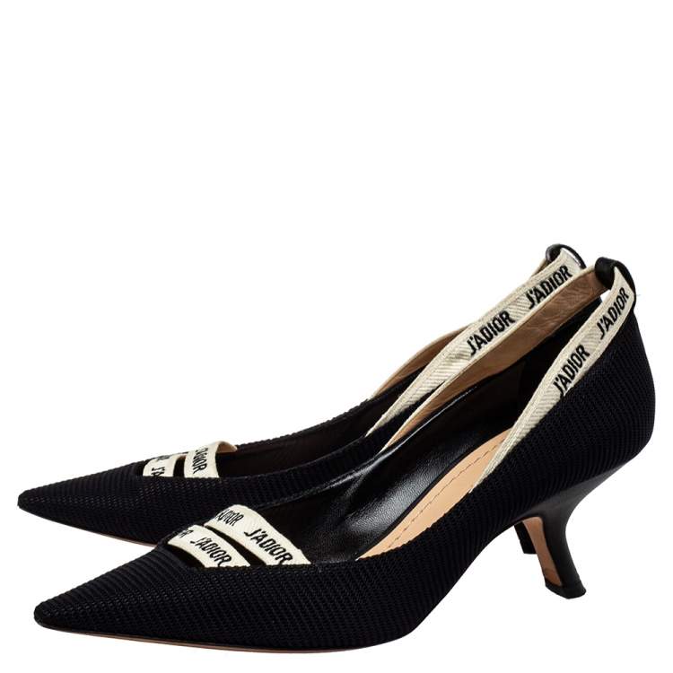 Pre Owned Dior Black/White Fabric J'Adior Pumps Size 38