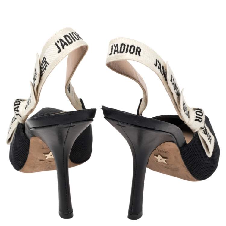 Pre Owned Dior Black Technical Canvas J'adior Slingback Sandals Size 39