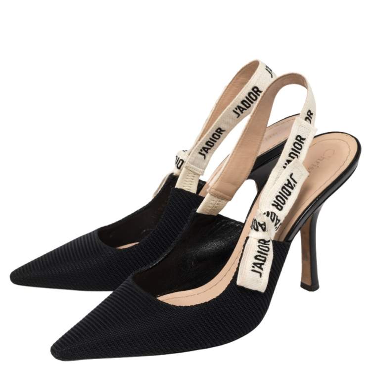 Pre Owned Dior Black Technical Canvas J'adior Slingback Sandals Size 39