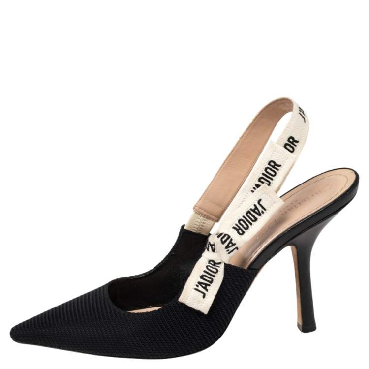 Pre Owned Dior Black Technical Canvas J'adior Slingback Sandals Size 39
