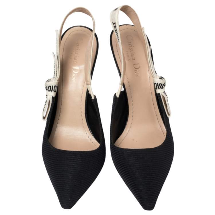 Pre Owned Dior Black Technical Canvas J'adior Slingback Sandals Size 39