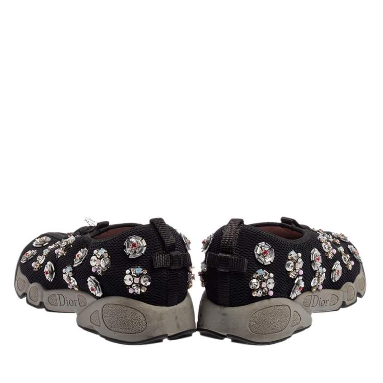 Pre Owned Dior Black Mesh  Fusion  Sneakers Size 36.5