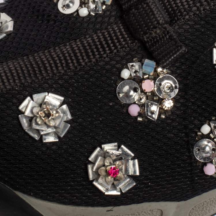Pre Owned Dior Black Mesh  Fusion  Sneakers Size 36.5
