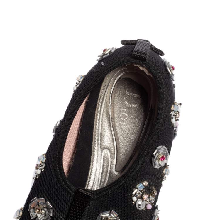 Pre Owned Dior Black Mesh  Fusion  Sneakers Size 36.5
