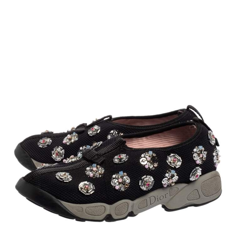 Pre Owned Dior Black Mesh  Fusion  Sneakers Size 36.5