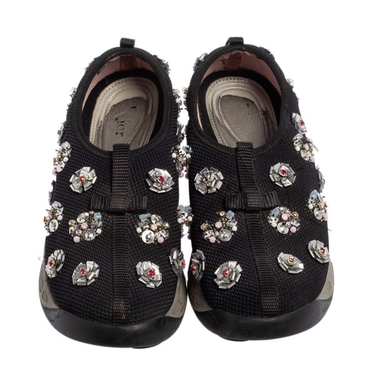 Pre Owned Dior Black Mesh  Fusion  Sneakers Size 36.5