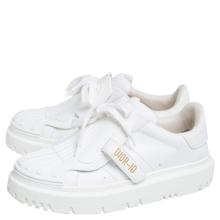 Pre Owned Dior White Leather And Rubber Dior-ID Sneakers Size 39.5