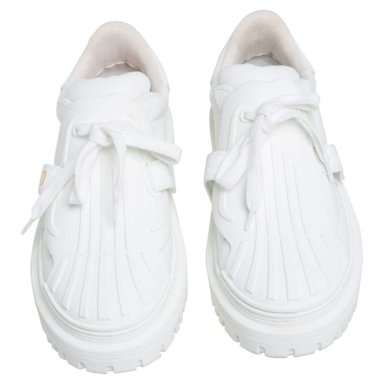 Pre Owned Dior White Leather And Rubber Dior-ID Sneakers Size 39.5
