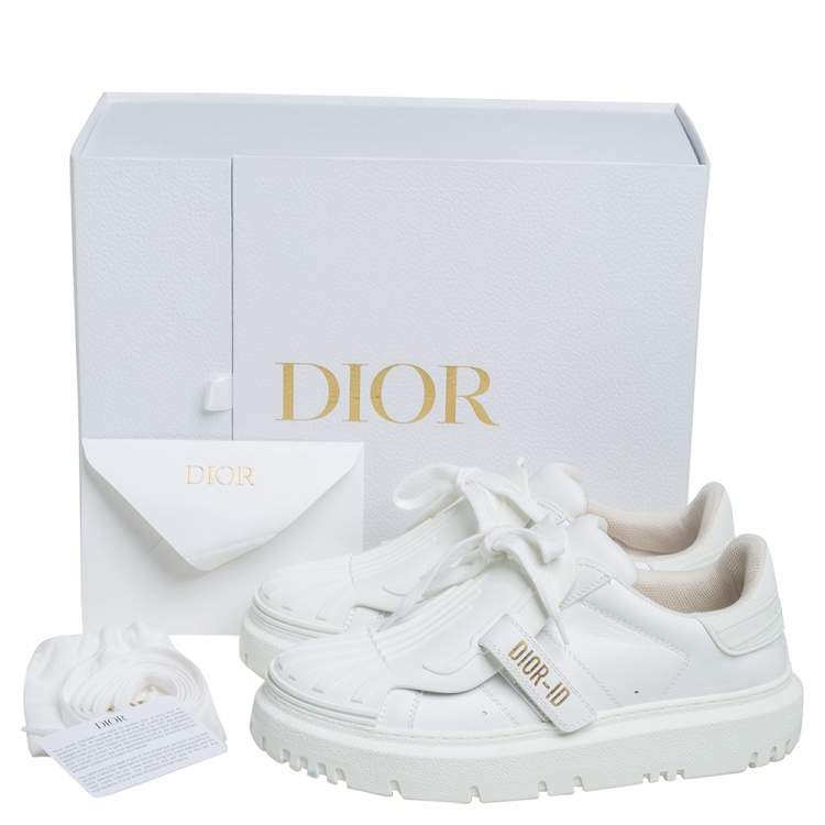 Pre Owned Dior White Leather And Rubber Dior-ID Sneakers Size 39.5