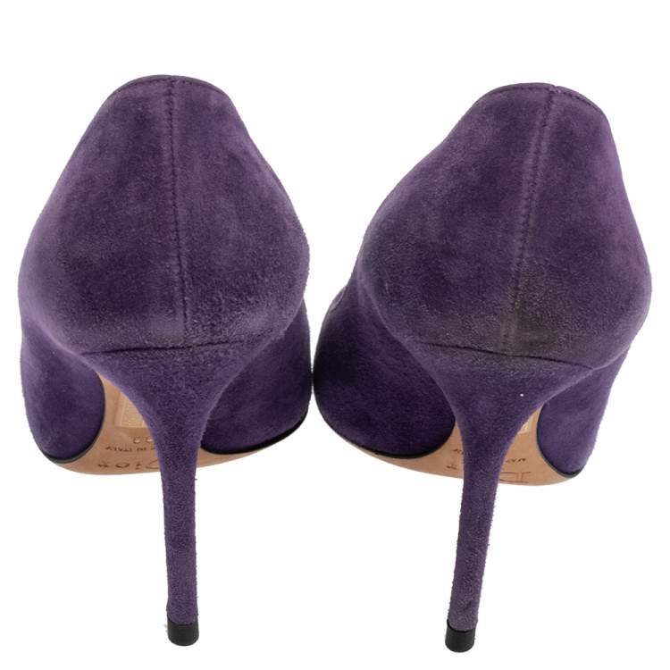 Pre Owned Dior Purple Suede Pointed Toe Pumps Size 39