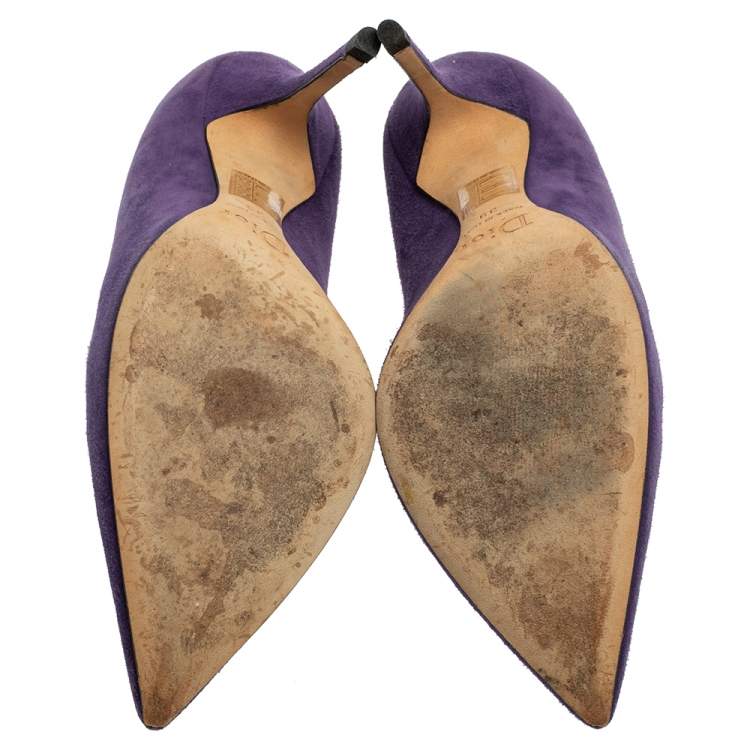 Pre Owned Dior Purple Suede Pointed Toe Pumps Size 39