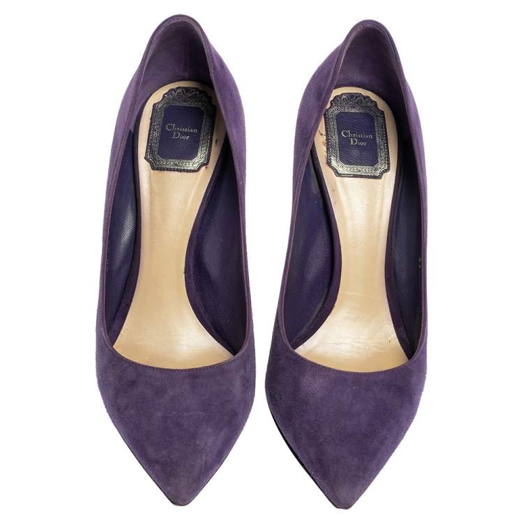 Pre Owned Dior Purple Suede Pointed Toe Pumps Size 39