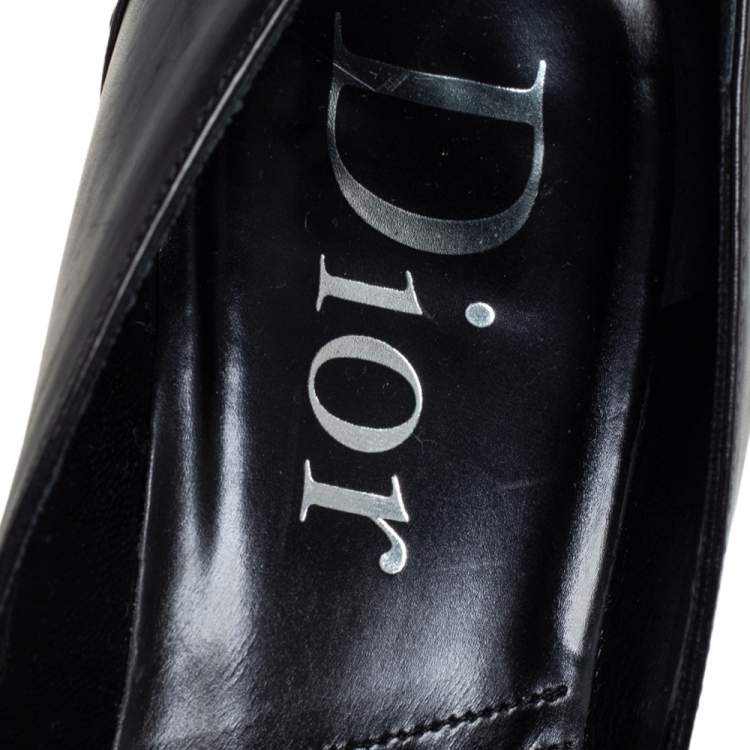 Pre Owned Dior Black Leather Pointed Toe D-orsay Pumps Size 40.5