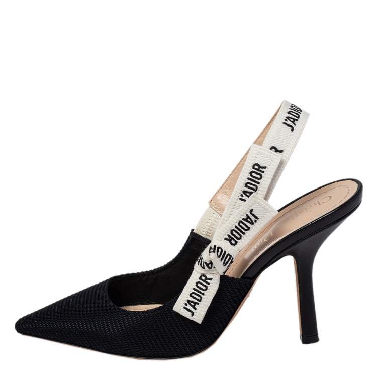 Pre Owned Dior Black Canvas J'Adior Slingback Sandals Size 38
