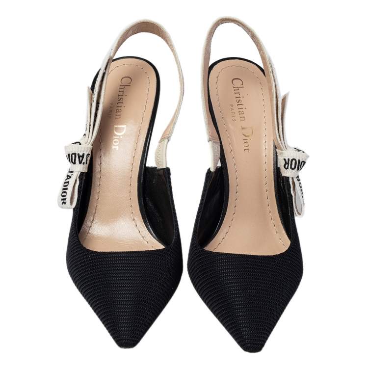 Pre Owned Dior Black Canvas J'Adior Slingback Sandals Size 38