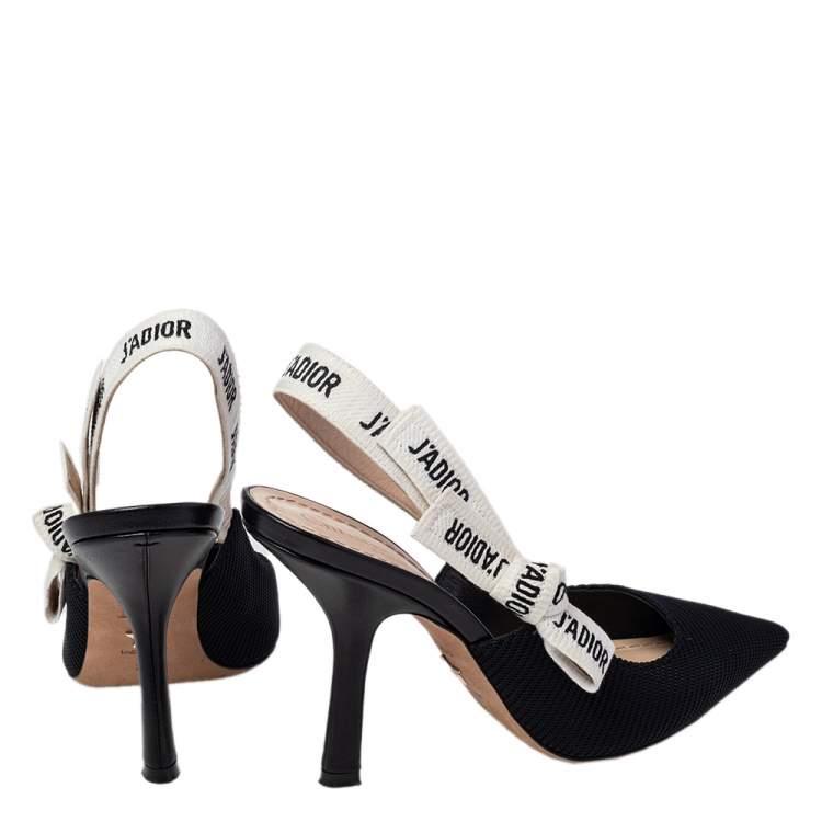 Pre Owned Dior Black Canvas J'Adior Slingback Sandals Size 38
