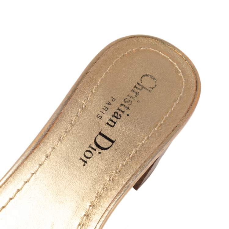 Pre Owned Dior Multicolor Cotton Blend Dway Slide Sandals Size 38.5