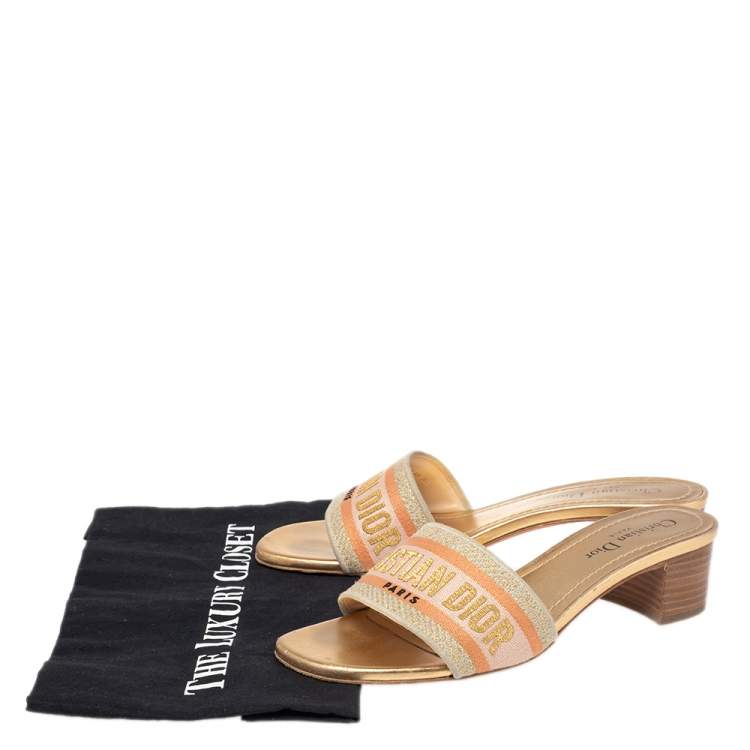 Pre Owned Dior Multicolor Cotton Blend Dway Slide Sandals Size 38.5