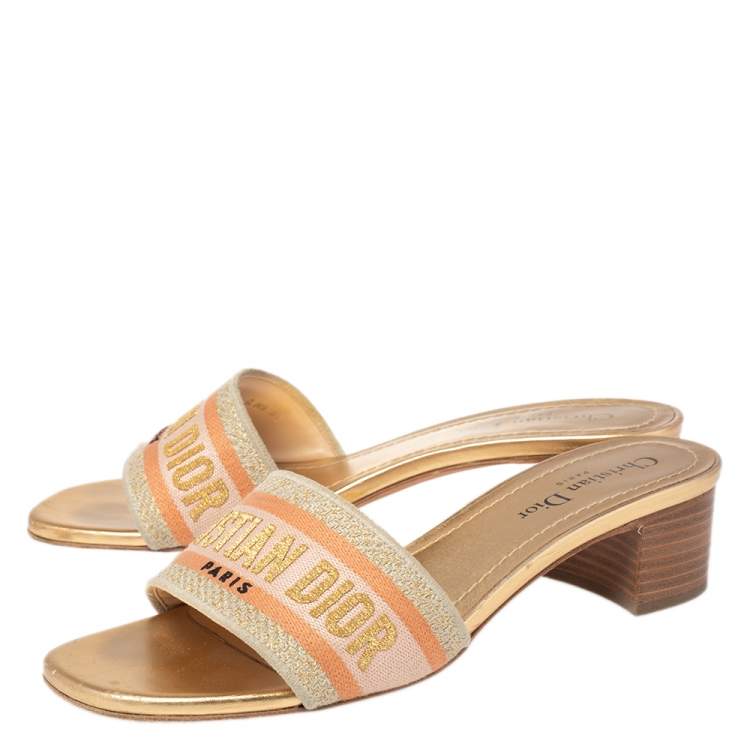 Pre Owned Dior Multicolor Cotton Blend Dway Slide Sandals Size 38.5