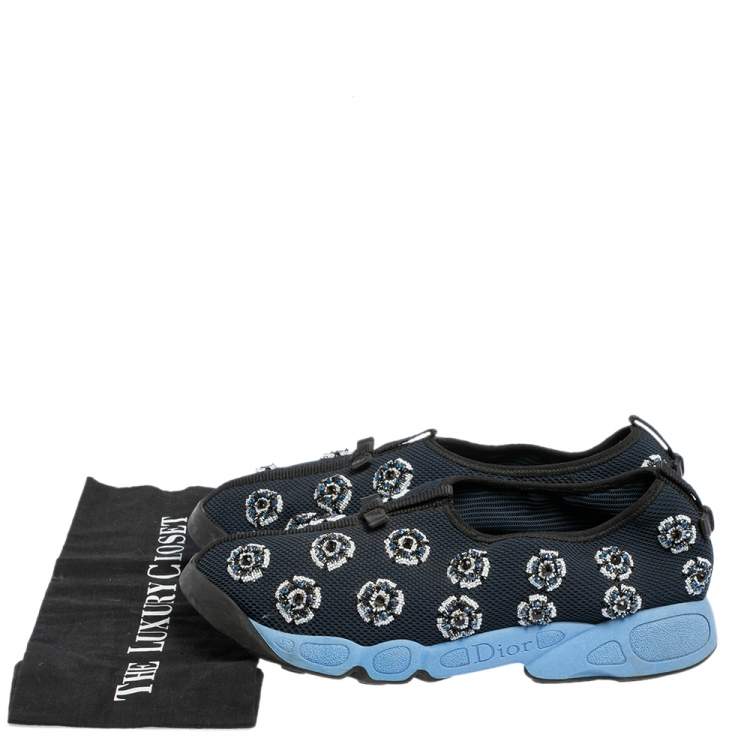 Pre Owned Dior Blue Mesh Fusion Embellished Sneakers Size 41