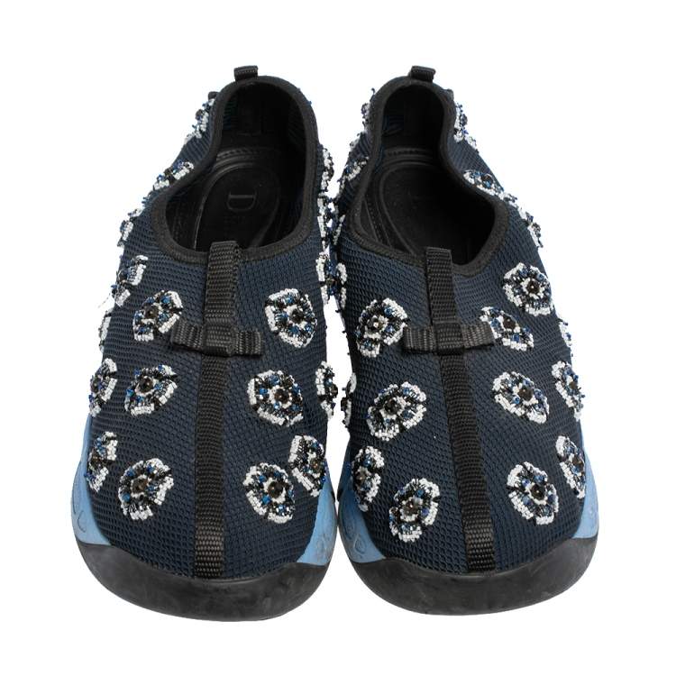 Pre Owned Dior Blue Mesh Fusion Embellished Sneakers Size 41