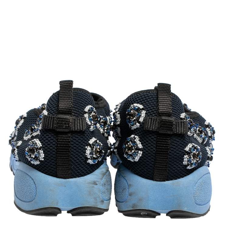 Pre Owned Dior Blue Mesh Fusion Embellished Sneakers Size 41