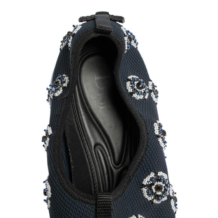 Pre Owned Dior Blue Mesh Fusion Embellished Sneakers Size 41