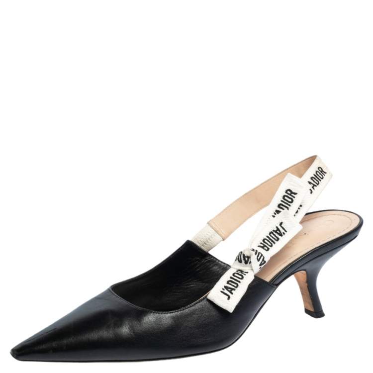 Pre Owned Dior Black Leather J'Adior Slingback Pumps Size 42