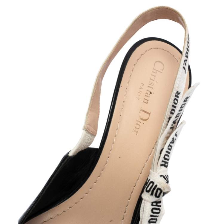 Pre Owned Dior Black Leather J'Adior Slingback Pumps Size 42
