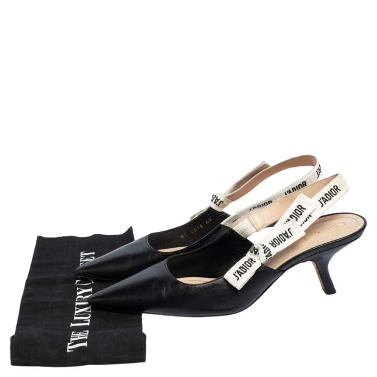 Pre Owned Dior Black Leather J'Adior Slingback Pumps Size 42