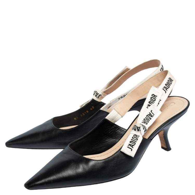 Pre Owned Dior Black Leather J'Adior Slingback Pumps Size 42