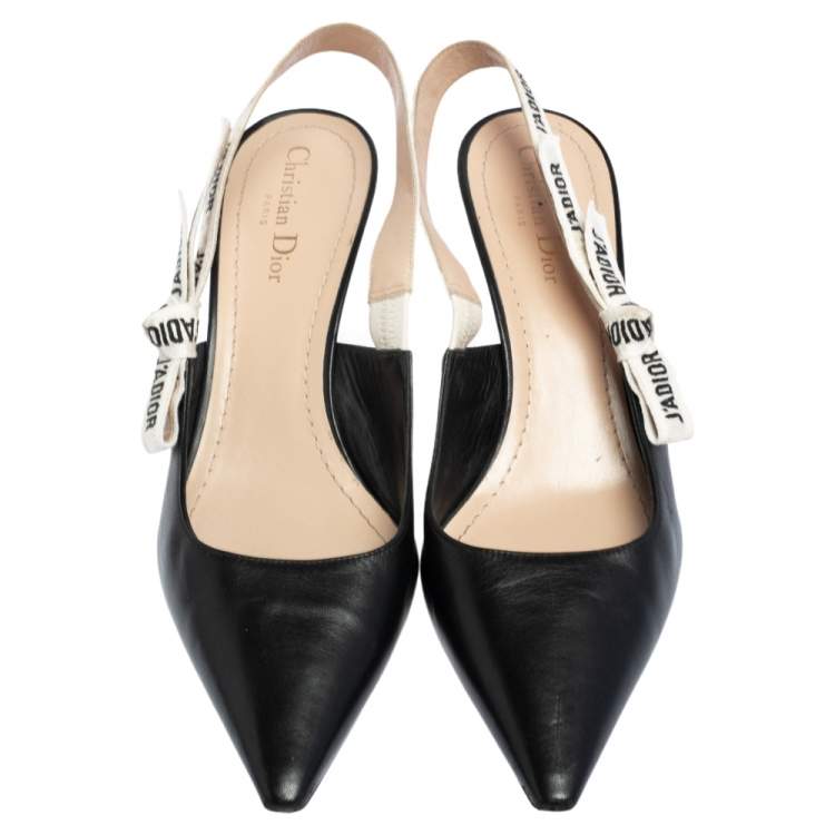 Pre Owned Dior Black Leather J'Adior Slingback Pumps Size 42