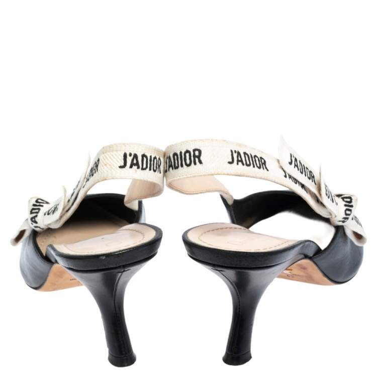 Pre Owned Dior Black Leather J'Adior Slingback Pumps Size 42
