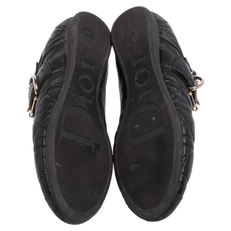 Pre Owned Dior Black Cannage Leather Low Top Sneakers Size 37.5
