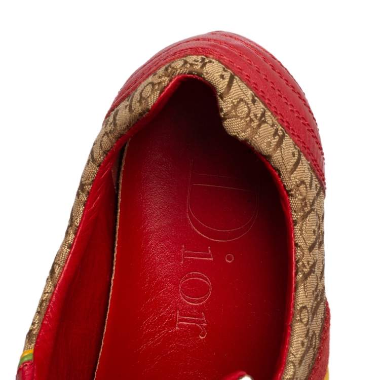 مملوكة مسبقًا Dior Multicolor Diorissimo Canvas and Leather Rasta Sneakers Size 39