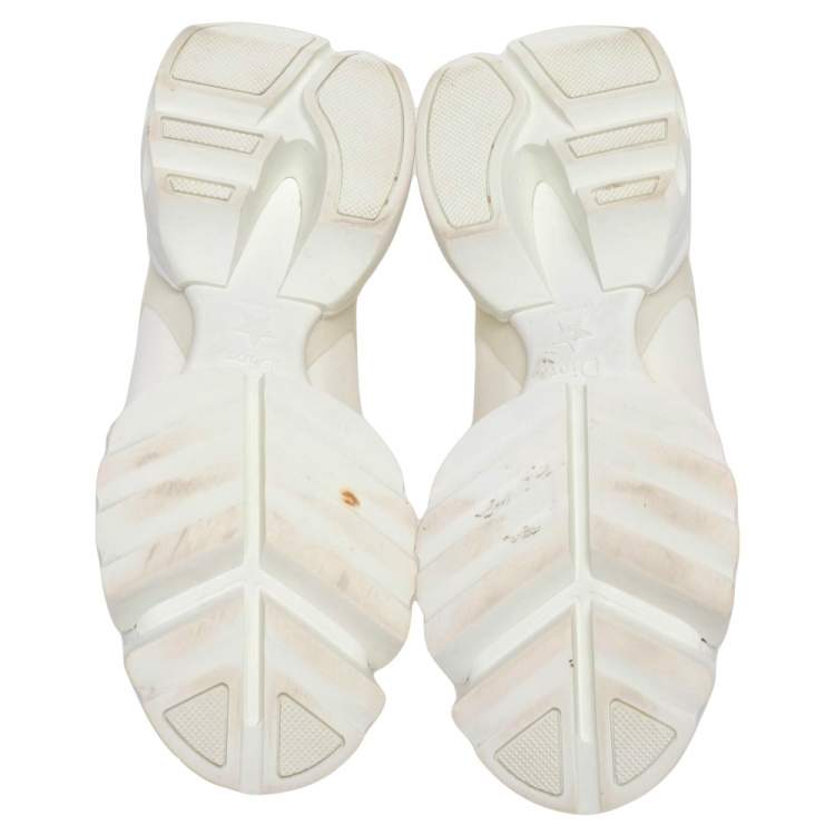 Pre Owned Dior White Leather and Rubber D-Connect Sneakers Size 36